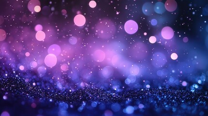 Aufkleber - Colorful bokeh lights with sparkling glitter creating a dreamy night atmosphere in soft filtered tones for abstract backgrounds.