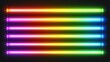 © lisa - Rainbow Colored Fluorescent Tubes Glowing In Dark