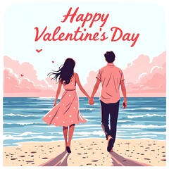Wall Mural - Happy Valentine's Day: Heart-Shaped Leaves on Water


