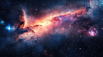 Aufkleber - Cosmic Colorful Galaxy Background with Stars and Nebula for Scientific Themed Projects and Visualizations