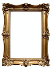 Aufkleber - A Classic Antique Gold Frame Sits Isolated Against A White Background With Transparent Png Image For Versatile Use. 00001