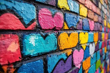 Wall Mural - urban street art graffiti wall with colorful tags abstract patterns and spray paint textures creatin