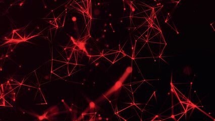 Poster - Abstract background with connecting dots and lines. Network connection structure. Plexus effect. Abstract 3d vector illustration.