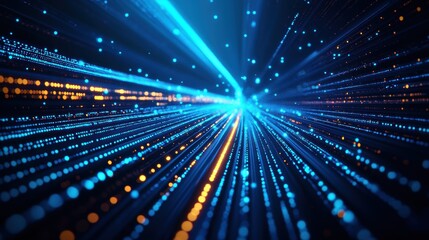Poster - Futuristic Abstract Technology Background with Glowing Lights and Intersecting Lines Creating a Dynamic Visual Experience