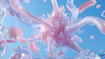 Poster - Vibrant Virus Illustration, a dynamic and colorful representation showcasing the intricate details and structure of a virus in an engaging way