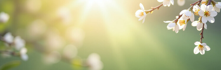 Aufkleber - A Blurred Spring Nature Background With A Subtle Web Banner Design Allowing Space For Textual Elements To Be Placed Freely. 00003