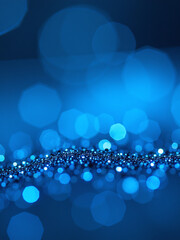 Poster - A Blue Glittery Background With A Bokeh Effect Provides A Visually Striking Abstract Macro Shot Image. 00001