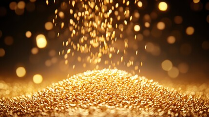 Poster - Glistening Gold Glitter Background Creating a Sparkling Atmosphere Perfect for Celebrations and Festive Events with Elegance