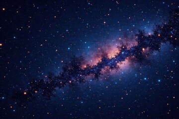 Wall Mural - Inky black canvas strewn with countless shimmering stars , stars, purple