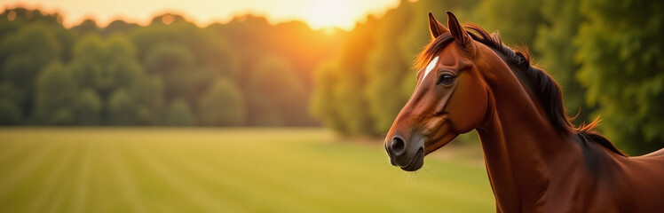 Poster - A Beautiful Horse Portrait Banner Is Designed With Ample Copy Space For Your Text Or Logo Above A Stunning Equestrian Image. 00001