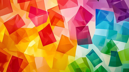 Poster - A vivid and colorful abstract art piece that fills Abstract geometric shapes from cubes