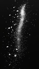 Wall Mural - abstract background with silver confetti exploding on a black background, celebration concept.