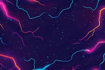 Poster - Colorful Electric Abstract Background with Neon Lights and Starry Sky for Modern Designs, Digital Art, and Creative Projects