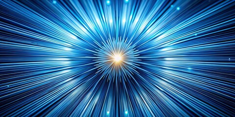 Poster - Macro Blue Sunburst: Abstract Radial Rays Background Texture