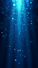Poster - A captivating abstract background featuring blue light rays and shimmering particles, perfect for science, technology, and creative design projects