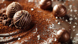 belles truffes en chocolat réalisés par un patissier gourmand
