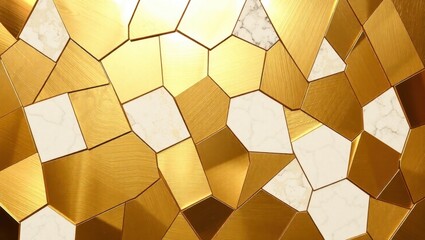 Leinwandbilder - Golden geometric patterns create a stunning mosaic of light and texture in a modern artistic design