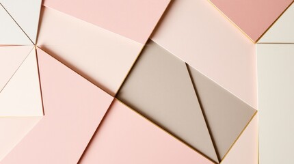 Poster - Abstract composition of geometric shapes in soft pastel hues creating a harmonious visual tapestry