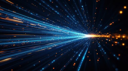 Poster - Vibrant Abstract Background with Glowing Lines and Shimmering Stars Creating a Dreamy and Ethereal Cosmic Atmosphere