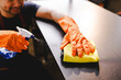 © Suphakant - Cleaning staff used cloths and sprayed disinfectant. Wipe down tables and floors in the office. Concept of cleaning staff with equipment