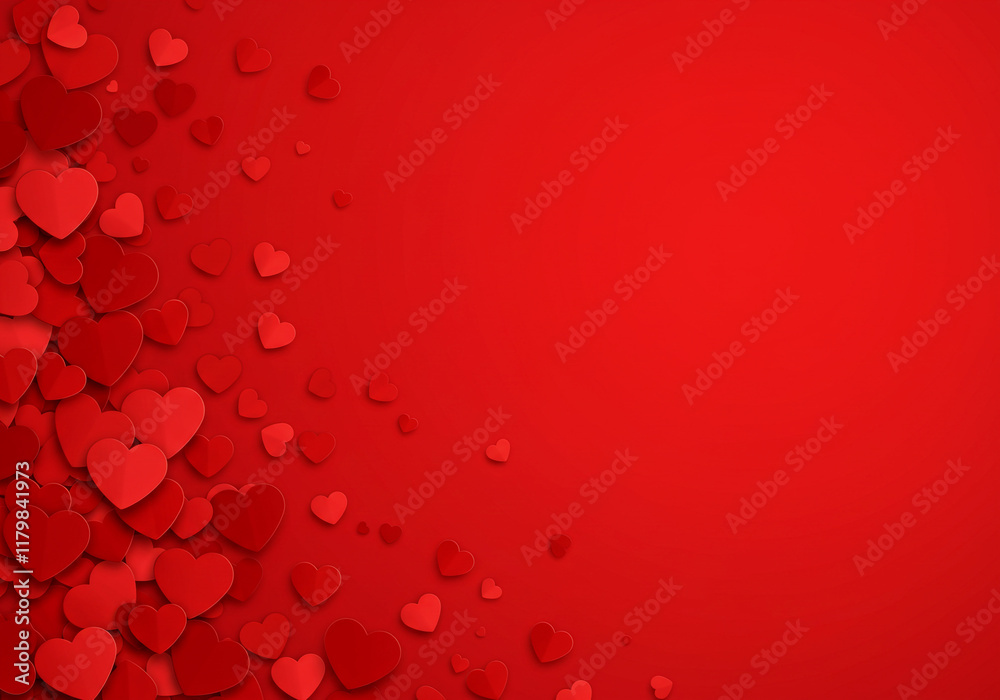 Romantic Red Heart Background with Floating Hearts and Gradient Effect ...