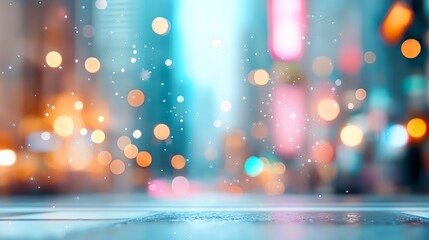 Poster - Blurry cityscape with a lot of snow