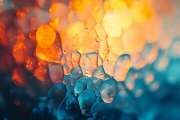 Poster - Blurry image of a blue and orange background