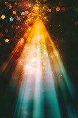 Poster - Experience the captivating visuals created by vibrant light leaks and dreamy bokeh set against a dark background, resulting in a mesmerizing retro film lens flare effect that truly captivates the eye