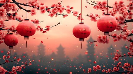 Wall Mural - vibrant gradient backdrop featuring minimal patterns ornamental elegance and auspicious cultural acc