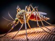 © Maishaangona - A macro shot of a mosquito sucking blood on skin generative ai