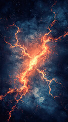 Wall Mural - A bright orange and blue explosion in space