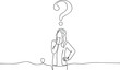 © Lovitamoto - Little Girl Has Question Mark On Head Frequently Asked Questions Concept Continuous One Line Drawing