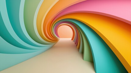 Poster - A swirling vortex of vibrant rainbow colors, blending seamlessly and creating a sense of movement and energy, representing creativity and imagination.