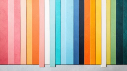 Poster - A minimalist abstract painting featuring bold stripes of rainbow colors, arranged in a geometric pattern, evoking feelings of joy, diversity, and inclusivity.
