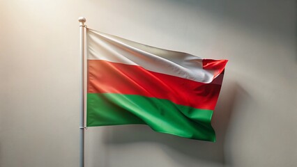 Poster - Minimalist Red Green White Horizontal Flag Photography: Abstract Patriotism