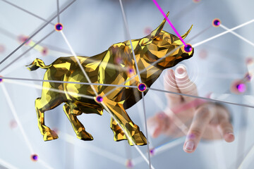 Poster - stock market 3d modern in hand - 3d