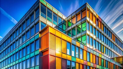 Poster - Modern Architecture Portrait Photography: Stylish Building Exterior in Cityscape