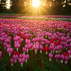 Wall Mural - field of tulips in spring