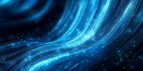 Poster - A stunning and mesmerizing abstract background showcasing radiant blue light rays that are perfect for various themes and concepts related to science, technology, creativity, and innovation