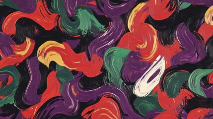 Poster - Abstract Swirls of Color: A Vibrant Expressionist Painting