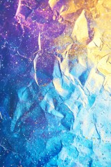 Poster - This is a stunning holographic texture that features vibrant shades of blue, yellow, and lilac hues, which together create a shimmering, ethereal background ideal for a variety of creative projects