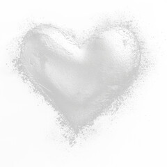 Aufkleber - shimmering silver heart with textured brushwork, isolated on transparency background, creating striking and artistic contrast
