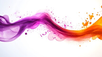 Poster - Abstract Purple Orange Wave Paint Splatter Design
