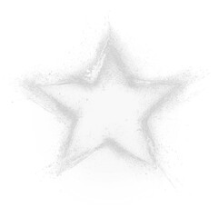 Aufkleber - Black star outlined with faint brush lines and scattered white particles, isolated on transparency background, creating textured and artistic design