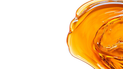 Poster - vibrant splash of orange liquid with smooth, glossy texture and dynamic flow, isolated on transparency background, creating striking and energetic visual effect