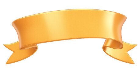 Poster - Golden metallic ribbon with smooth texture and elegant curved design, isolated on transparent background, perfect for decoration or celebratory themes