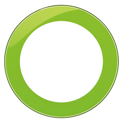 Aufkleber - green circular flat sign made of acrylic, isolated on transparency background, with glossy finish and modern, minimalistic design