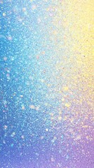 Poster - this artwork showcases a vibrant holographic texture that blends bright blue, sunny yellow, and soot