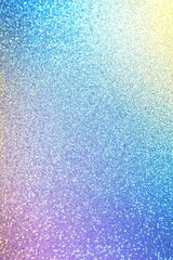 Poster - This captivating holographic texture blends bright blue, vivid yellow, and soft lilac hues, ideal for striking backgrounds and unique design elements that stand out and capture attention