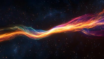 Wall Mural - a colorful, swirling line of light that appears to be moving through space -